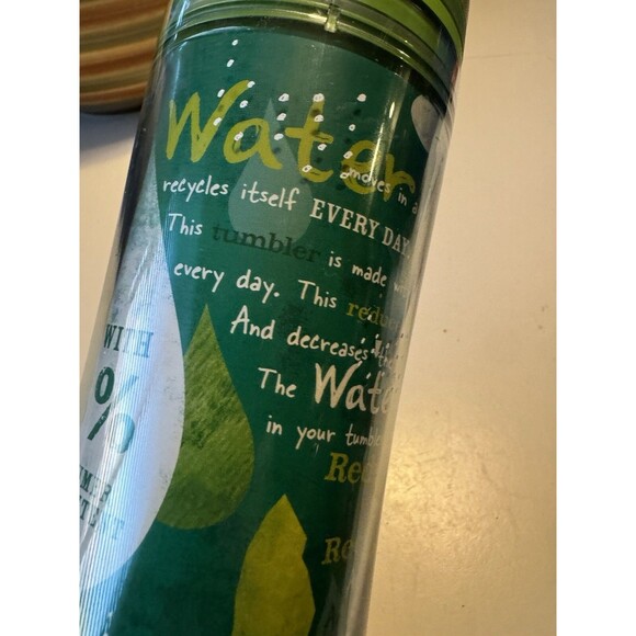 Starbucks Recycle Reduce Reuse Green Water Bottle Rare Greenie - Picture 3 of 9